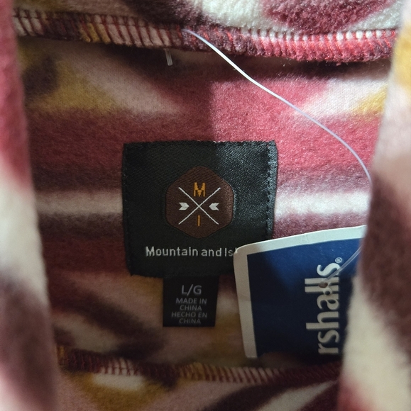 Mountain And Isles Mock Neck Aztec Long Sleeve Fleece Pullover Top NWT - Picture 2 of 7